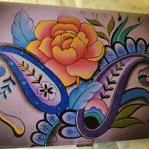 Anuschka Hand Painted Leather Travel Toiletrie HANGING Bag